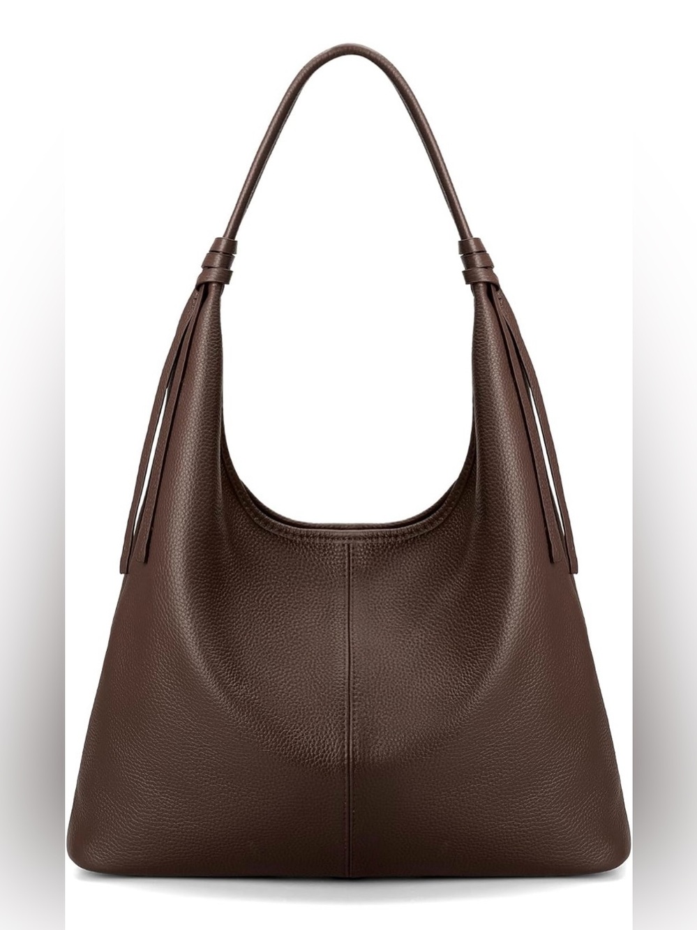 Befen Coffee Brown Leather Hobo Bag with Tassel Details